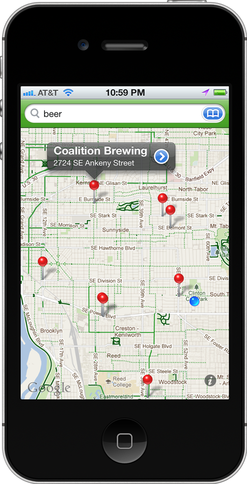 Screenshot of Bike Maps search