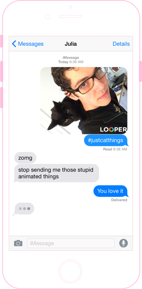 Screenshot of gif in Messages